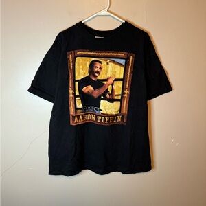Vintage 1995 Winterland Aaron Tippin Double Sided T-Shirt XL Black Single Stitch